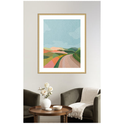 Framed Art Beautiful Landscape with Road by July Art Prints