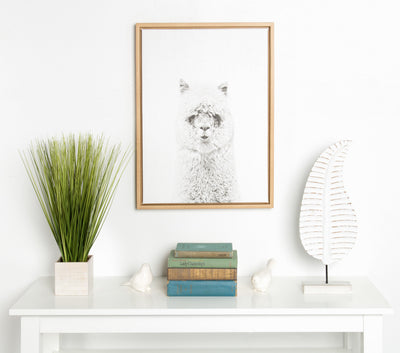 Sylvie Hairy Alpaca Framed Canvas by Simon Te of Tai Prints