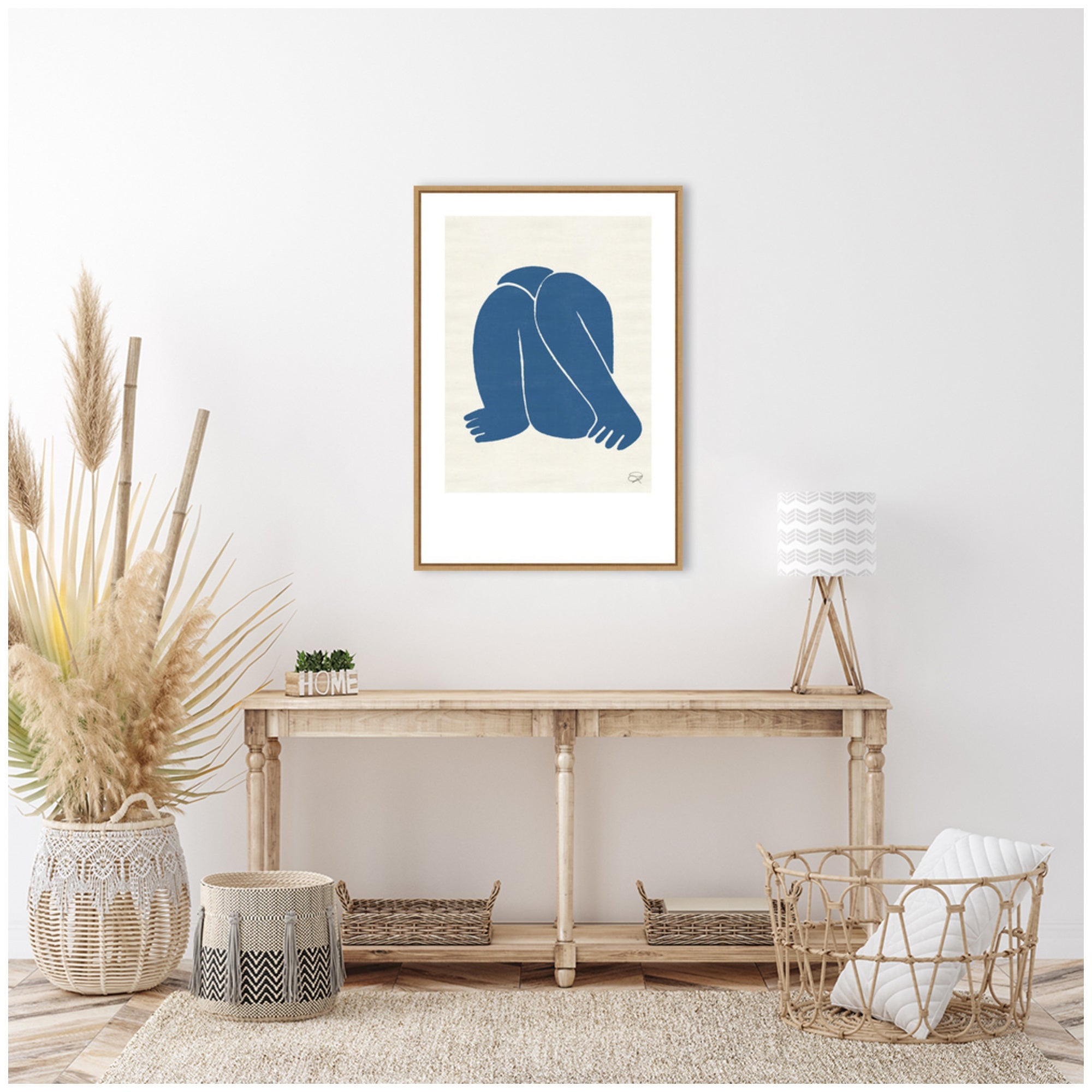 Sylvie Head Down II Royal Framed Canvas by Rocket Jack