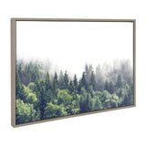 Sylvie Lush Green Forest On A Foggy Day Framed Canvas