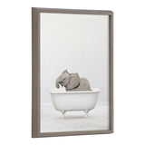 Blake Baby Elephant Solo Bathtub Framed Printed Glass by Amy Peterson by kateandlaurel - main product image for Resin Society