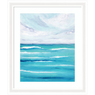 Framed Art Evening Ocean Waves by Nikita Jariwala