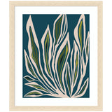 Framed abstract leaf art print with green tones by Alicia Bock