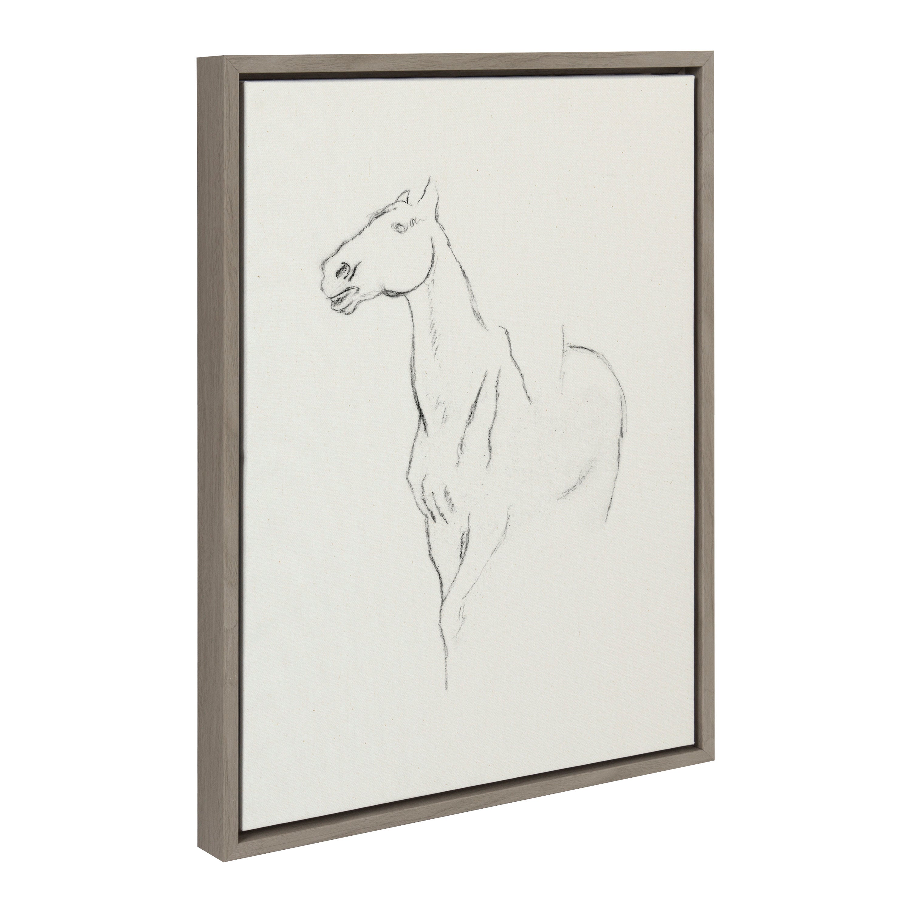 Sylvie Edgar Degas Horse Turned Three Quarters 1880 BW Framed Canvas by kateandlaurel - product image 18 for Resin Society