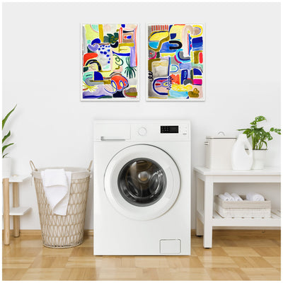Sylvie Colorful Abstract 6 and 7 Framed Canvas Art Set by Emma Daisy