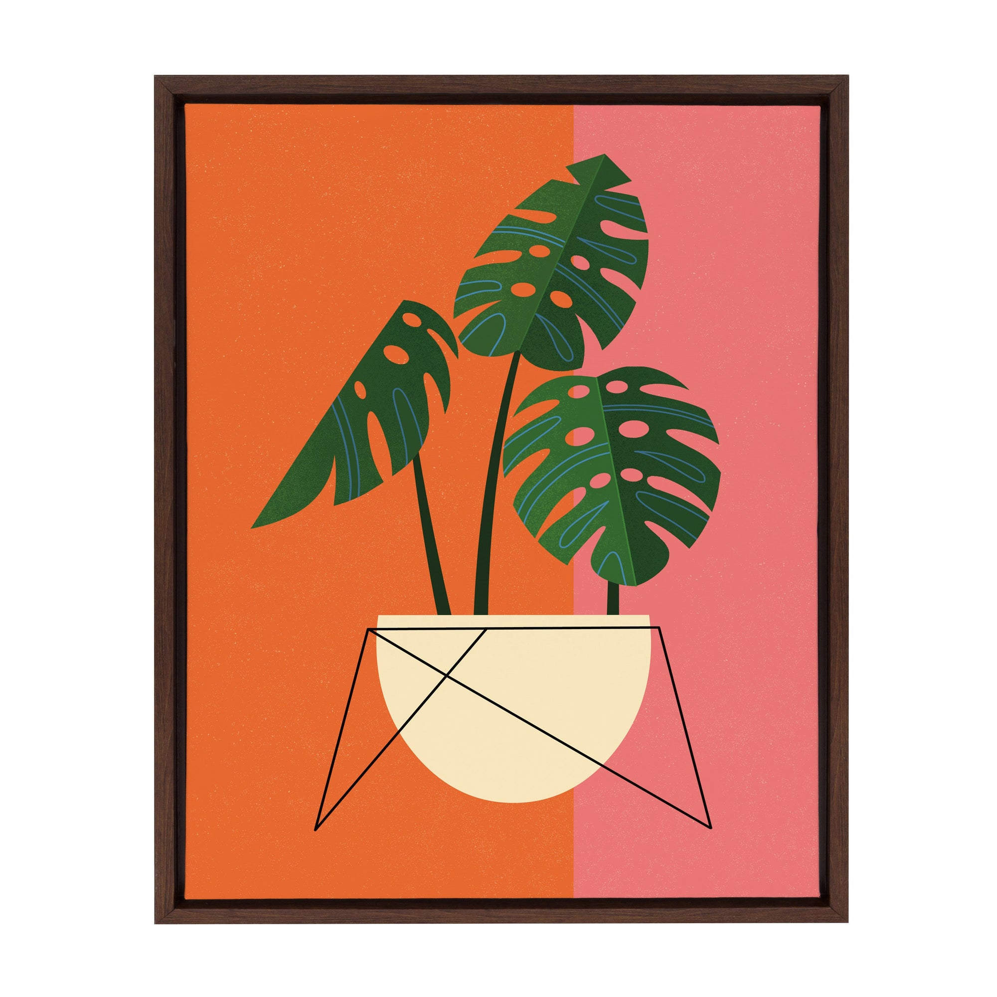 Sylvie Monstera Framed Canvas by kateandlaurel - main product image for Resin Society