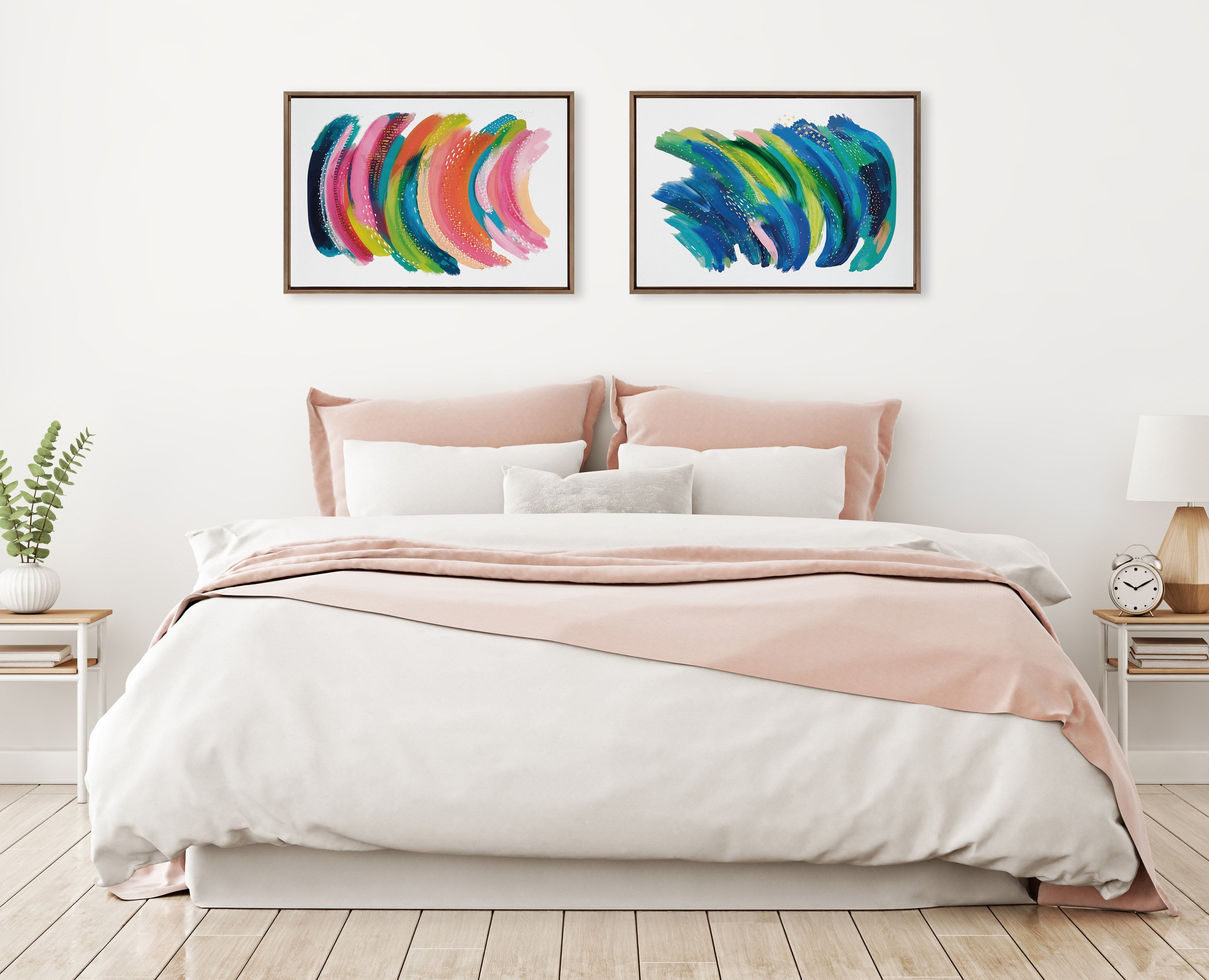 Sylvie Bright Abstract Framed Canvas