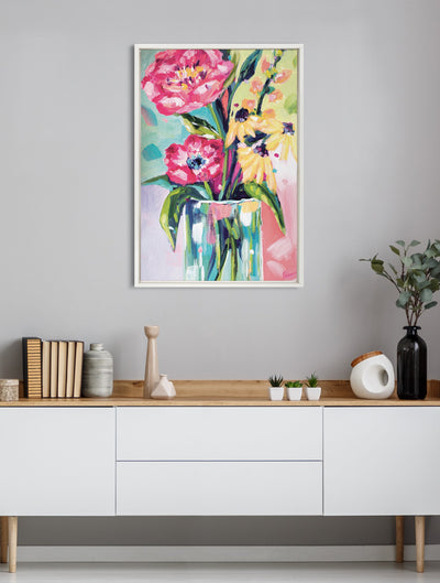 Sylvie Yellow Daisies Framed Canvas by Rachel Christopoulos by kateandlaurel - product image 8 for Resin Society