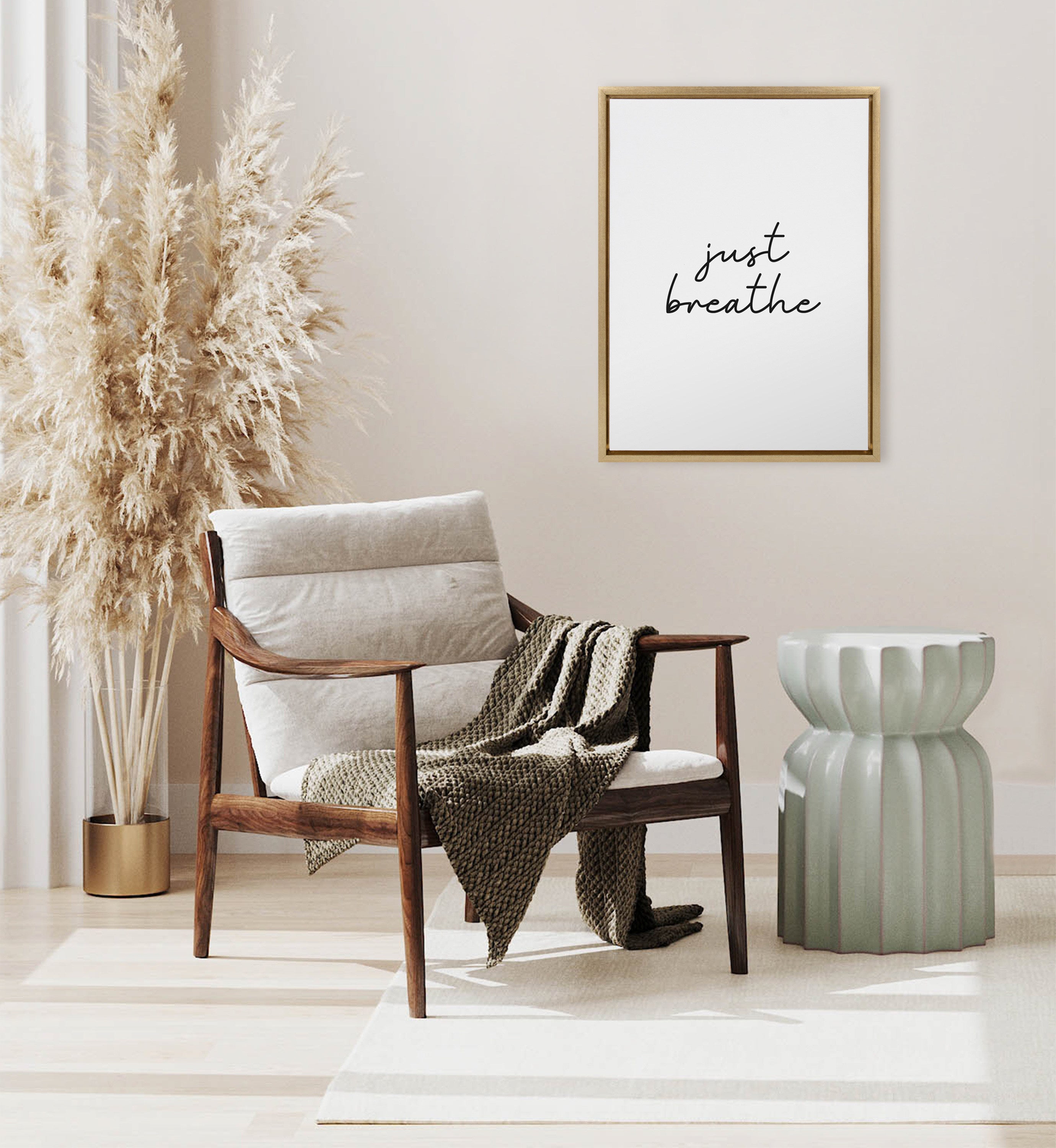 Sylvie Just Breathe BW Framed Canvas by kateandlaurel - product image 9 for Resin Society