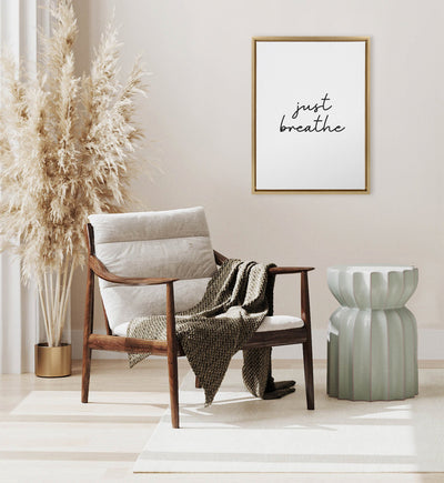 Sylvie Just Breathe BW Framed Canvas by kateandlaurel - product image 9 for Resin Society