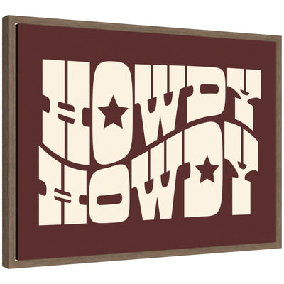 Howdy Burgundy by Honey Island Studio Framed Canvas Wall Art Print by kateandlaurel
