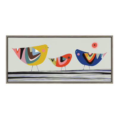 Sylvie Family Tree 3 Birds Framed Canvas by kateandlaurel - main product image for Resin Society