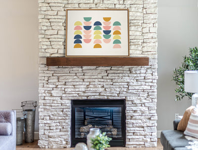 Sylvie Simple Shapes in Soft Colors Framed Canvas