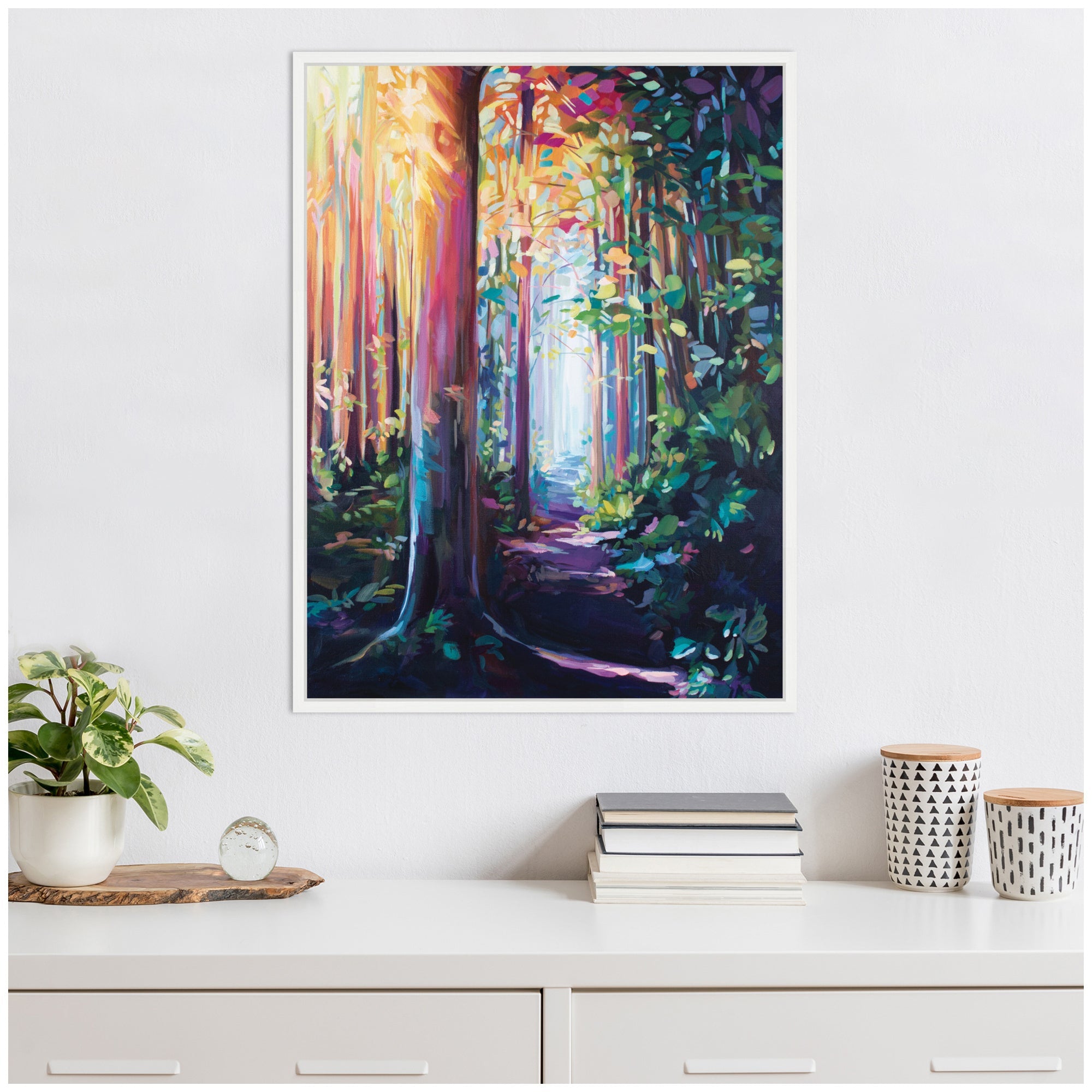 Sylvie Forest Path 2 Framed Canvas by Rachel Christopoulos