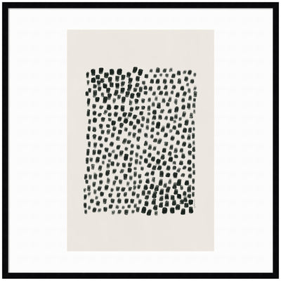 Abstract Black by Gabrielly Guedes framed wall art print showing a black and white abstract design