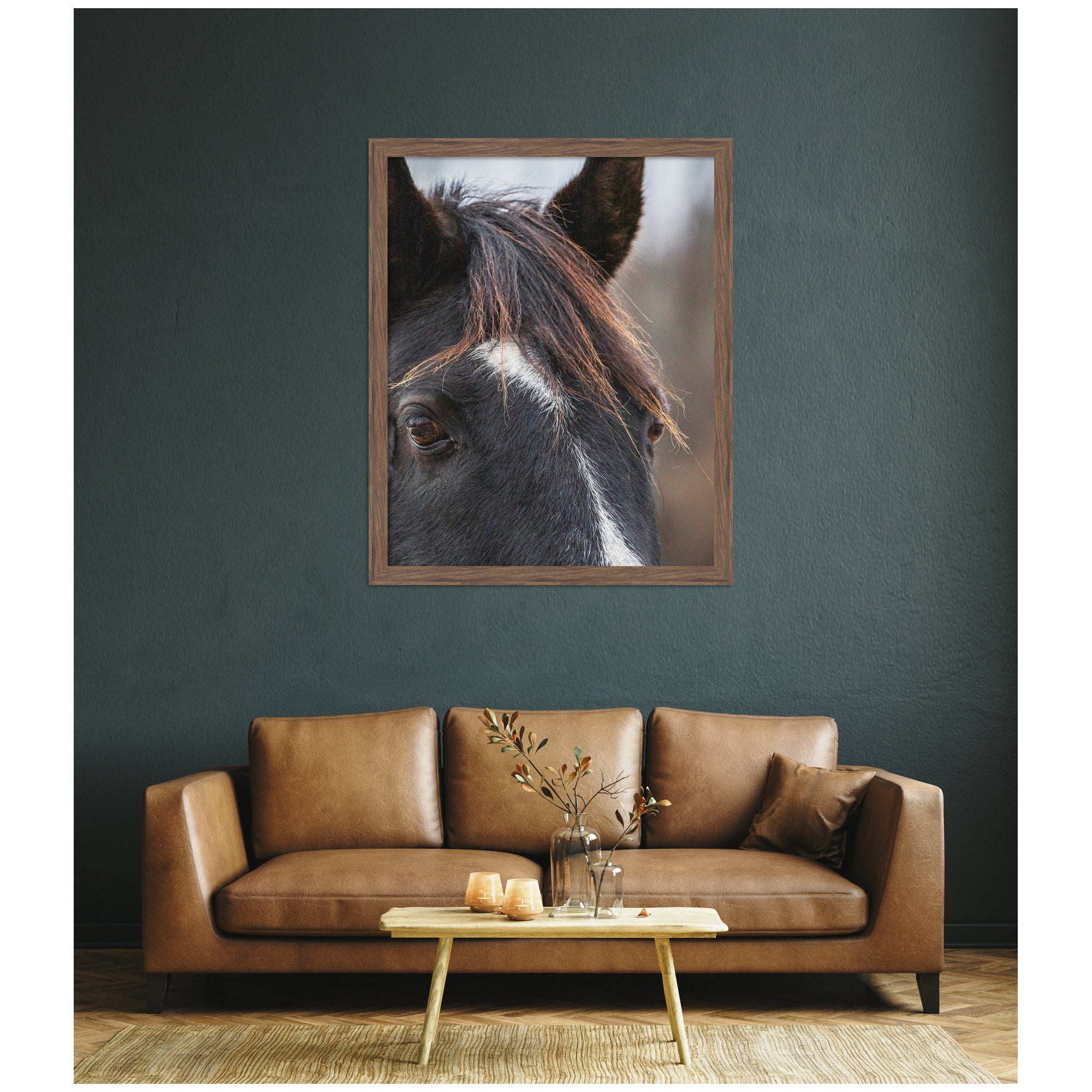 Black and White Horse by Emiko and Mark Franzen F2 Images Framed Wall Art Print