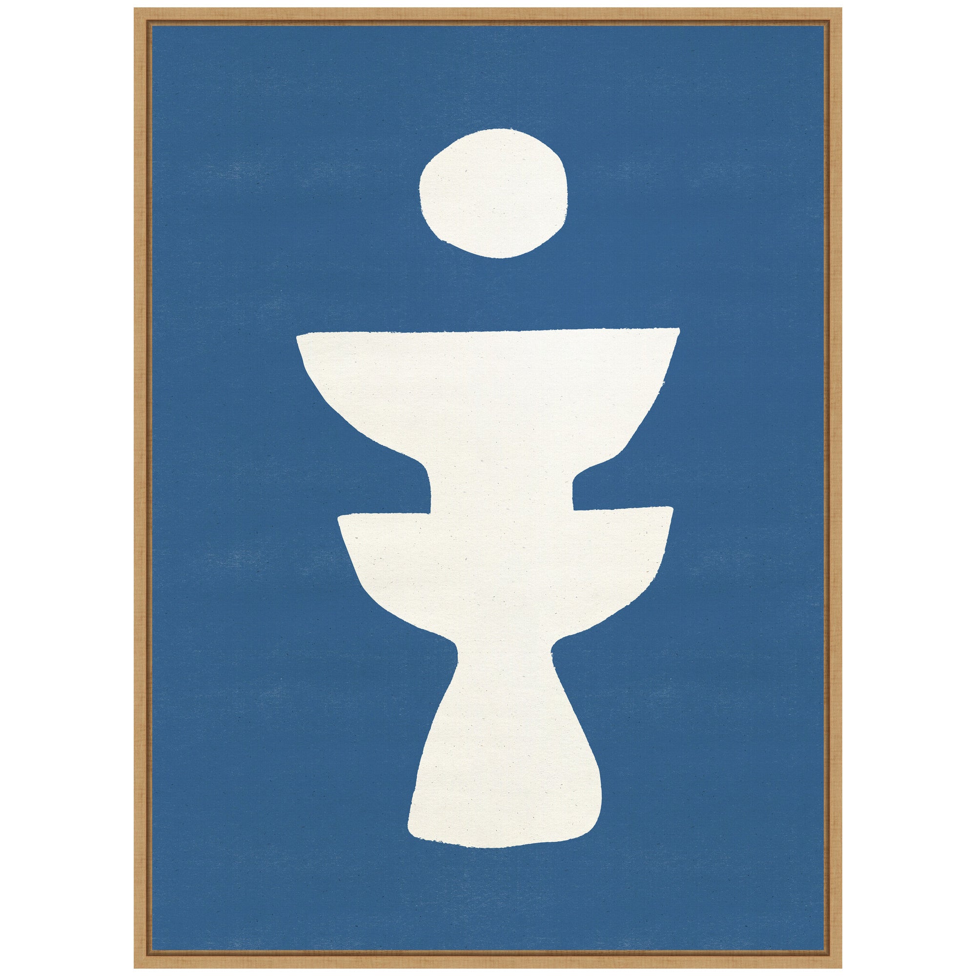 Sylvie Ceramic Blue Beige 4 Framed Canvas by Rocket Jack