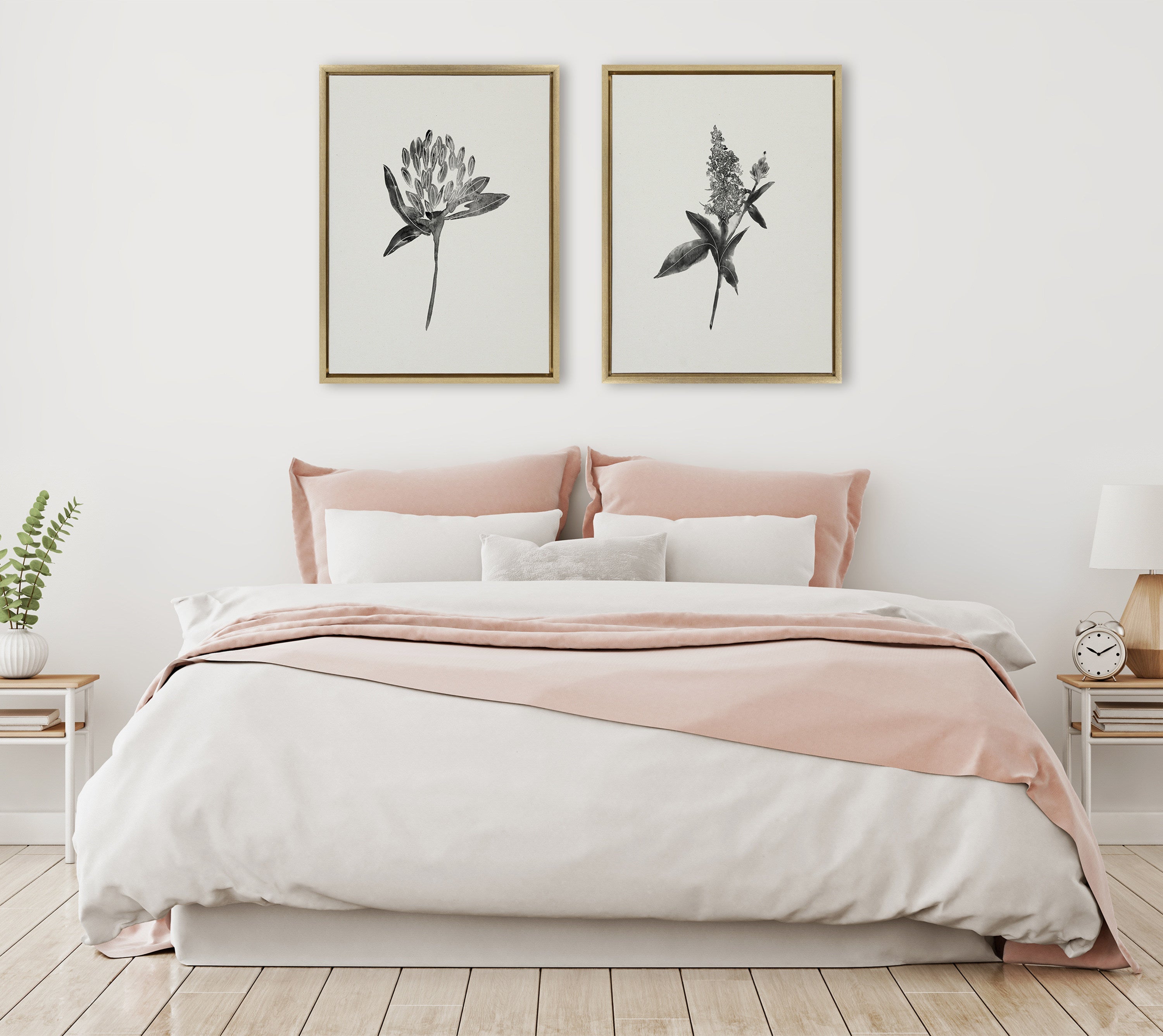 Sylvie Vintage Botanical 1 and 2 Framed Canvas by kateandlaurel - product image 8 for Resin Society