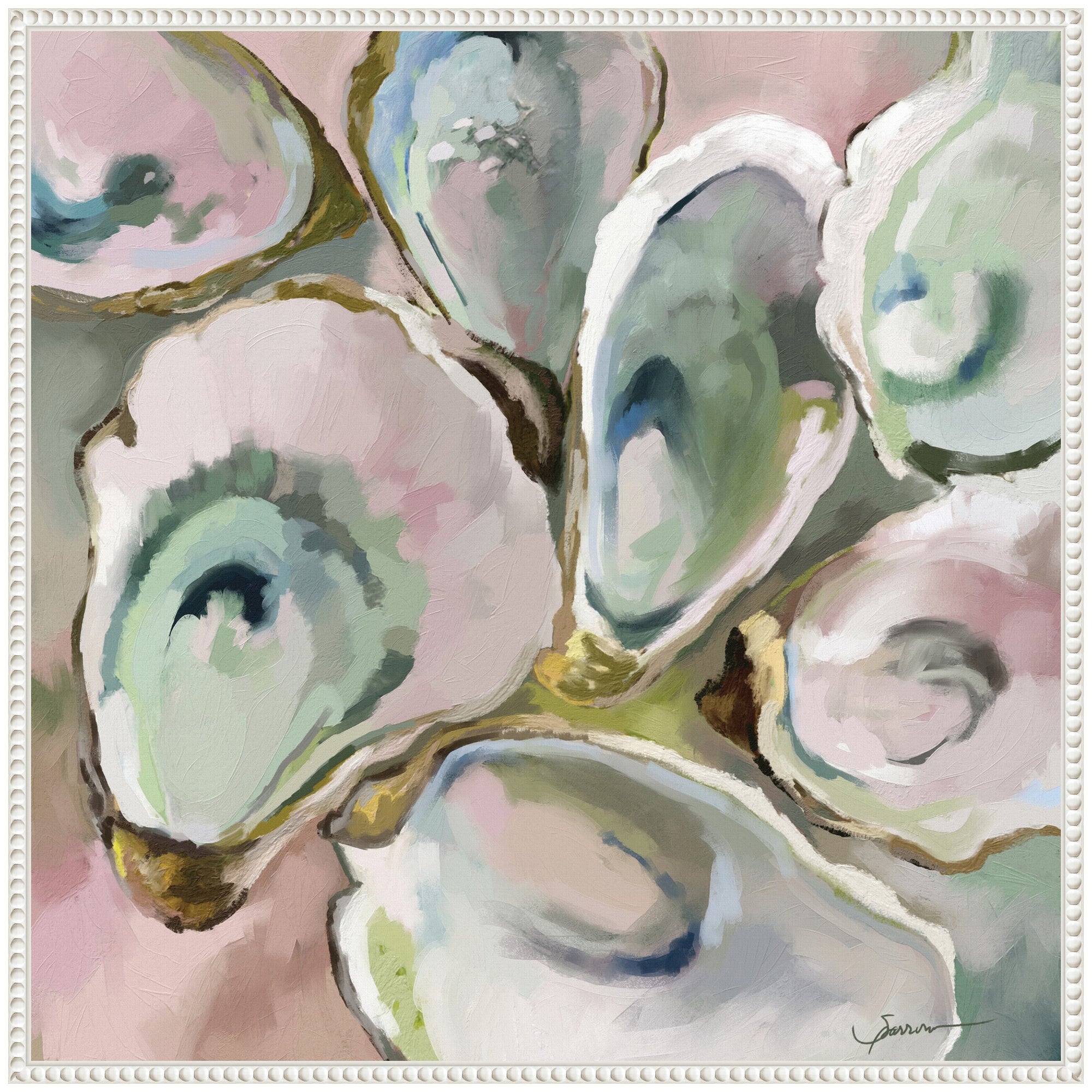 Sylvie Oyster Roast 2 Framed Canvas by Mary Sparrow