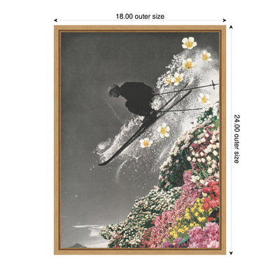 Sylvie Spring Skiing Framed Canvas by Sarah Eisenlohr