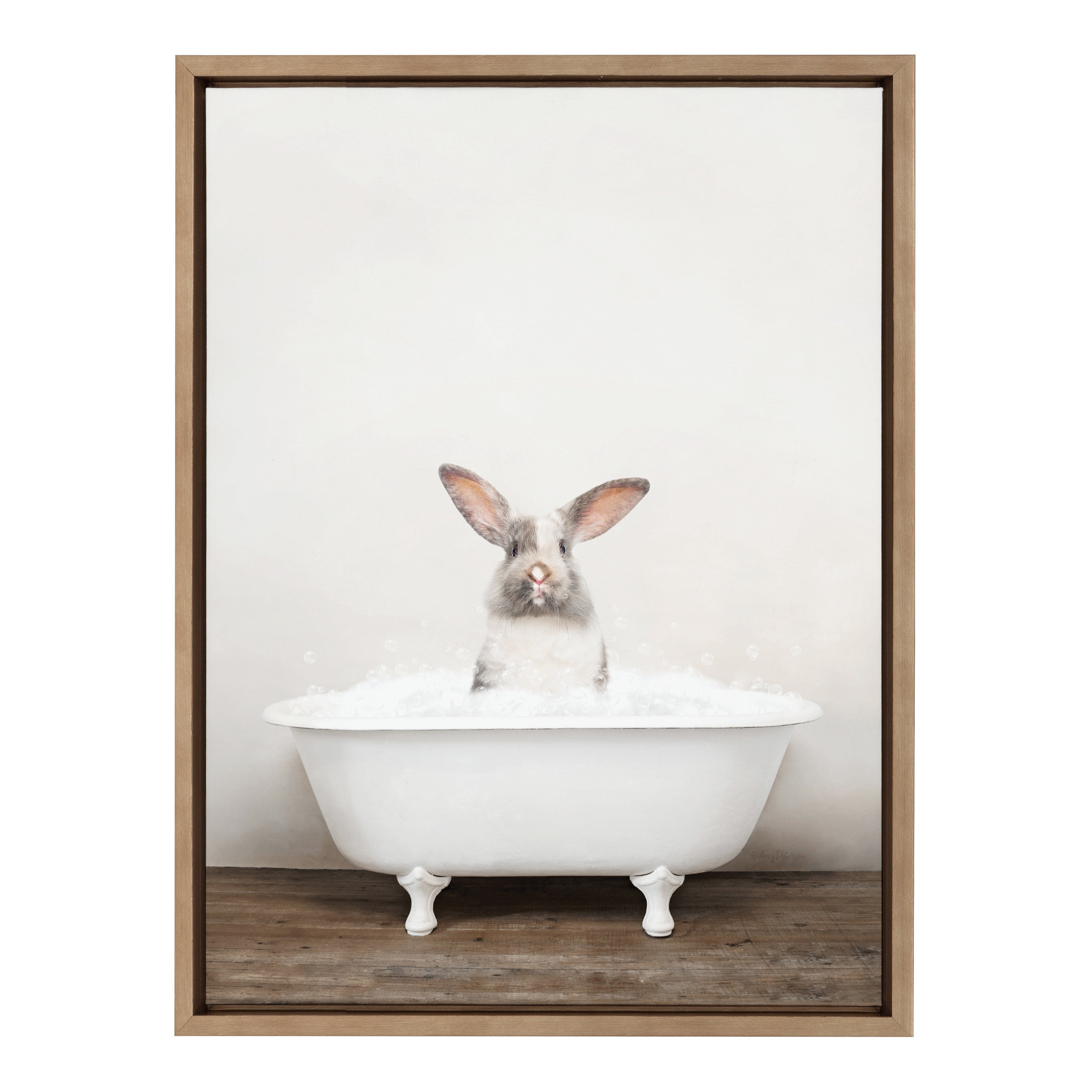 Sylvie Bunny in Rustic Bath Framed Canvas by kateandlaurel - product image 14 for Resin Society