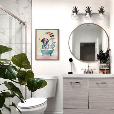 Blake Mid Century Modern Cow in Bathtub Framed Printed Glass by kateandlaurel - product image 15 for Resin Society