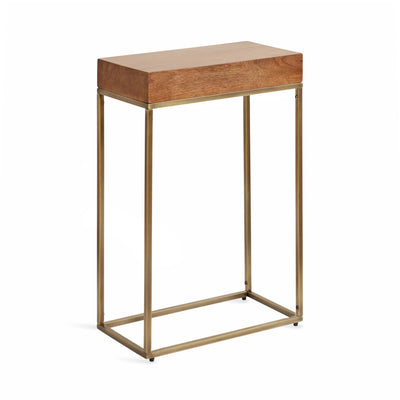 Karlsen Wood and Metal Slim Side Table