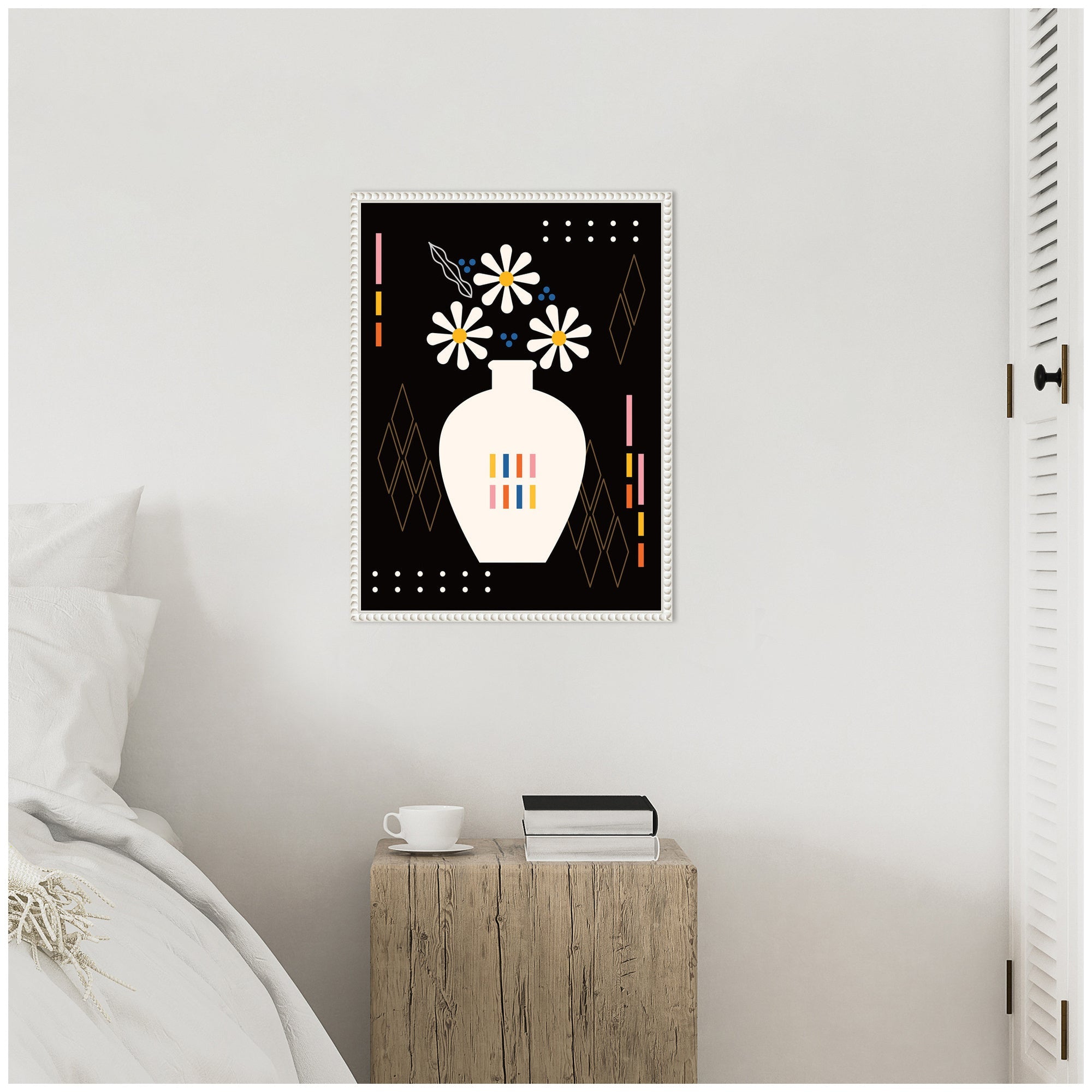 Sylvie Black Vase Framed Canvas by Amber Leaders