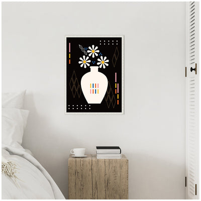 Sylvie Black Vase Framed Canvas by Amber Leaders