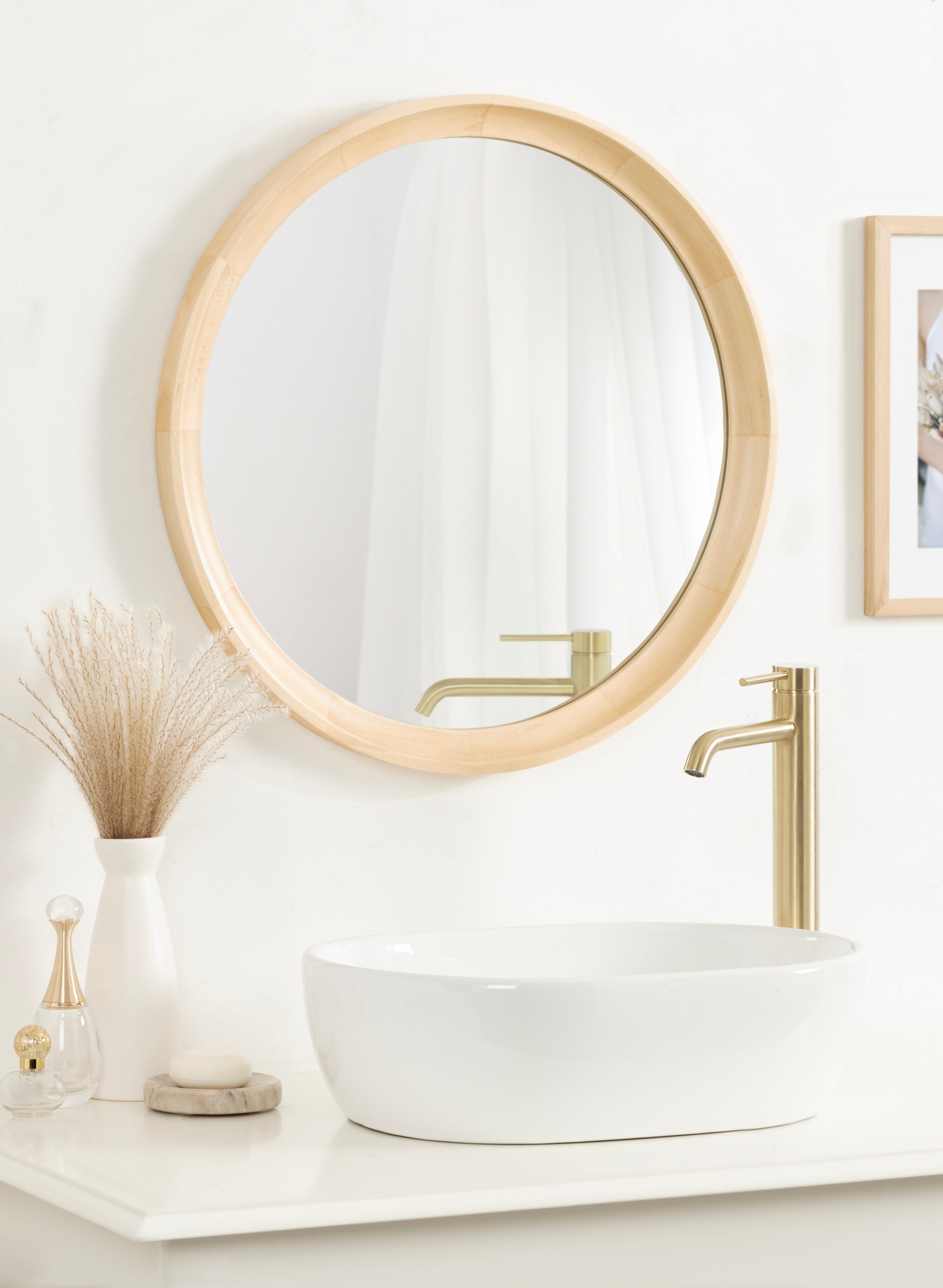 Hatherleigh Round Wood Wall Mirror