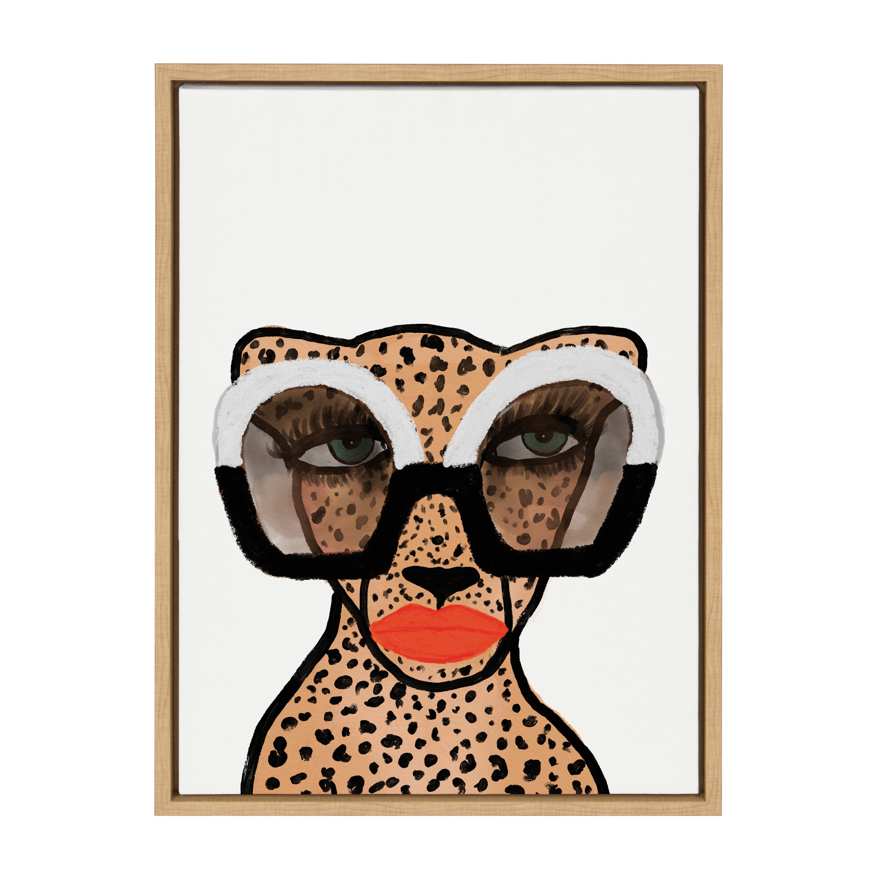 Sylvie Cheetah 4 Framed Canvas by Kendra Dandy of Bouffants and Broken Hearts