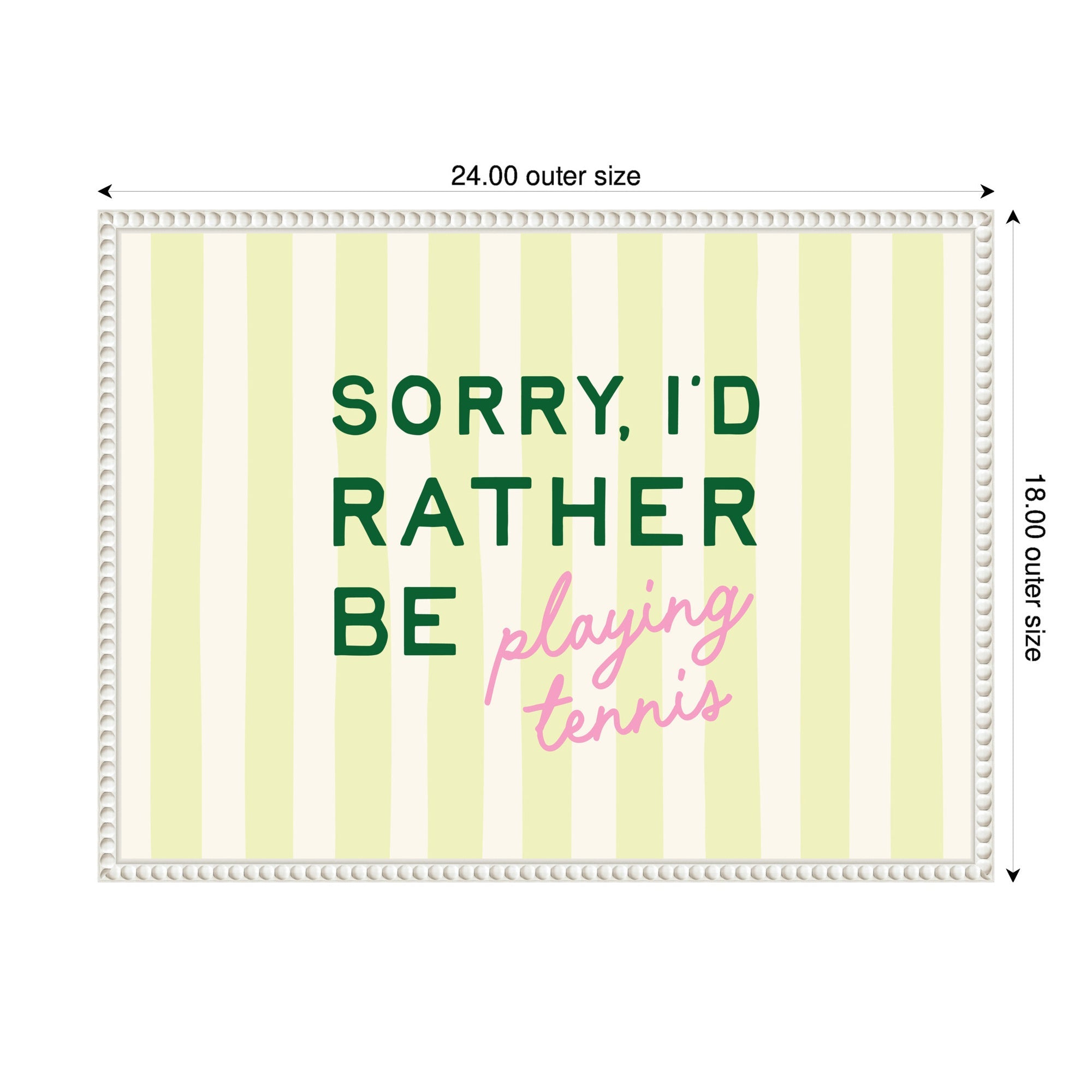 Sorry I'd Rather Be Playing Tennis by Lucky Guava Framed Canvas Wall Art Print