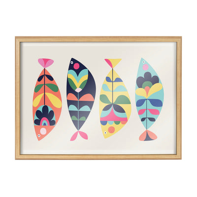 Blake MCM Fish Framed Printed Glass by kateandlaurel - product image 2 for Resin Society
