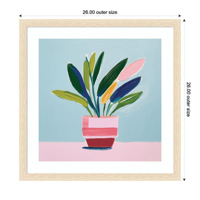 Framed Art Playful Potted Plant Still Life by The Creative Bunch Studio