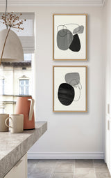 Sylvie 863 Abstract Rocks and 864 On The Rocks Framed Canvas Set