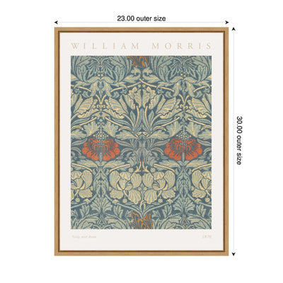 Sylvie Poster William Morris Tulip and Rose 1876 Framed Canvas by The Art Institute of Chicago