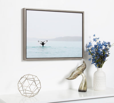 Sylvie Whale Tail In The Mist Framed Canvas by Amy Peterson by kateandlaurel - product image 16 for Resin Society