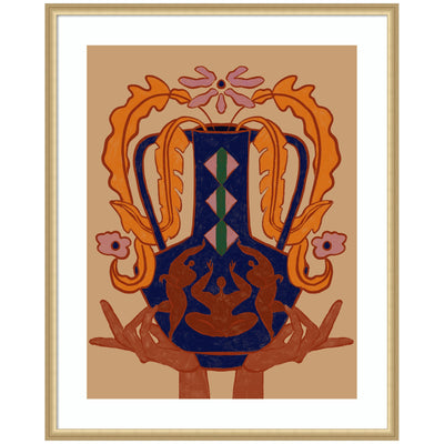 Vessel Collection Blossom by Arty Guava framed wall art print showing abstract floral design in muted tones