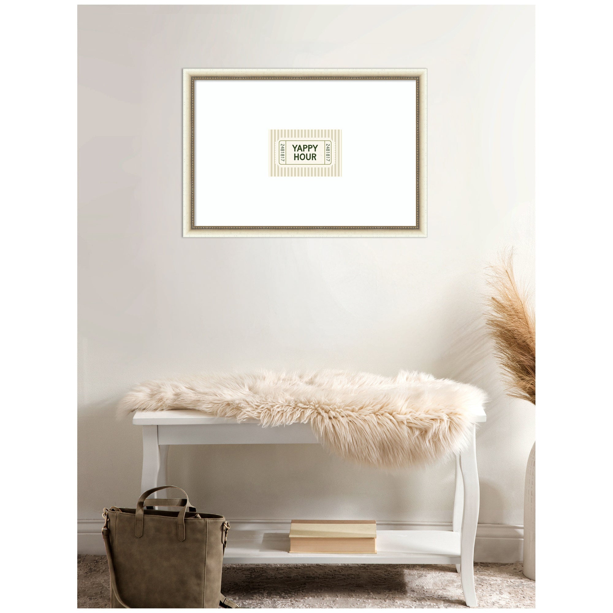 Yappy Hour Ticket Sage Green Wall by Lucky Guava Framed Wall Art Print