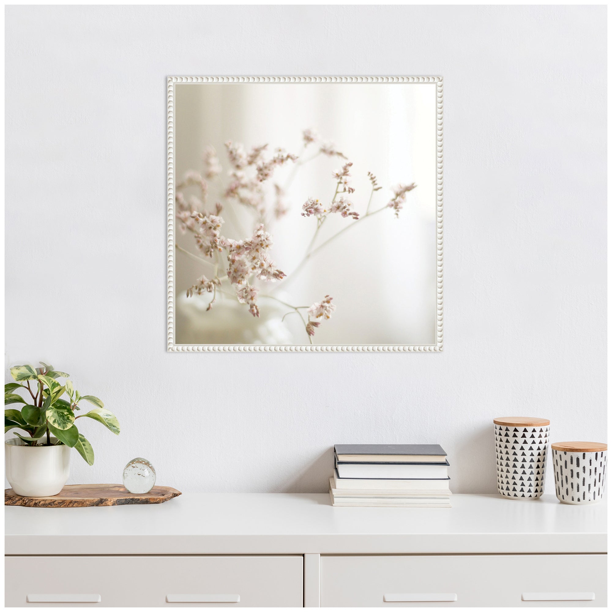 Sylvie Delicate Bouquet of Pastel Flowers Framed Canvas by Kristybee