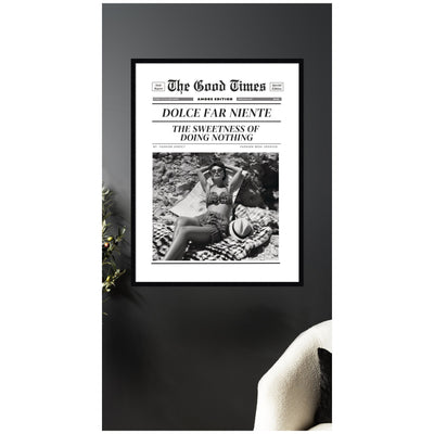 The Good Times Newspaper Dolce Far Niente by Honey Island Studio Framed Wall Art Print