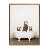 Sylvie Three Little Bears in Vintage Bathtub Framed Canvas
