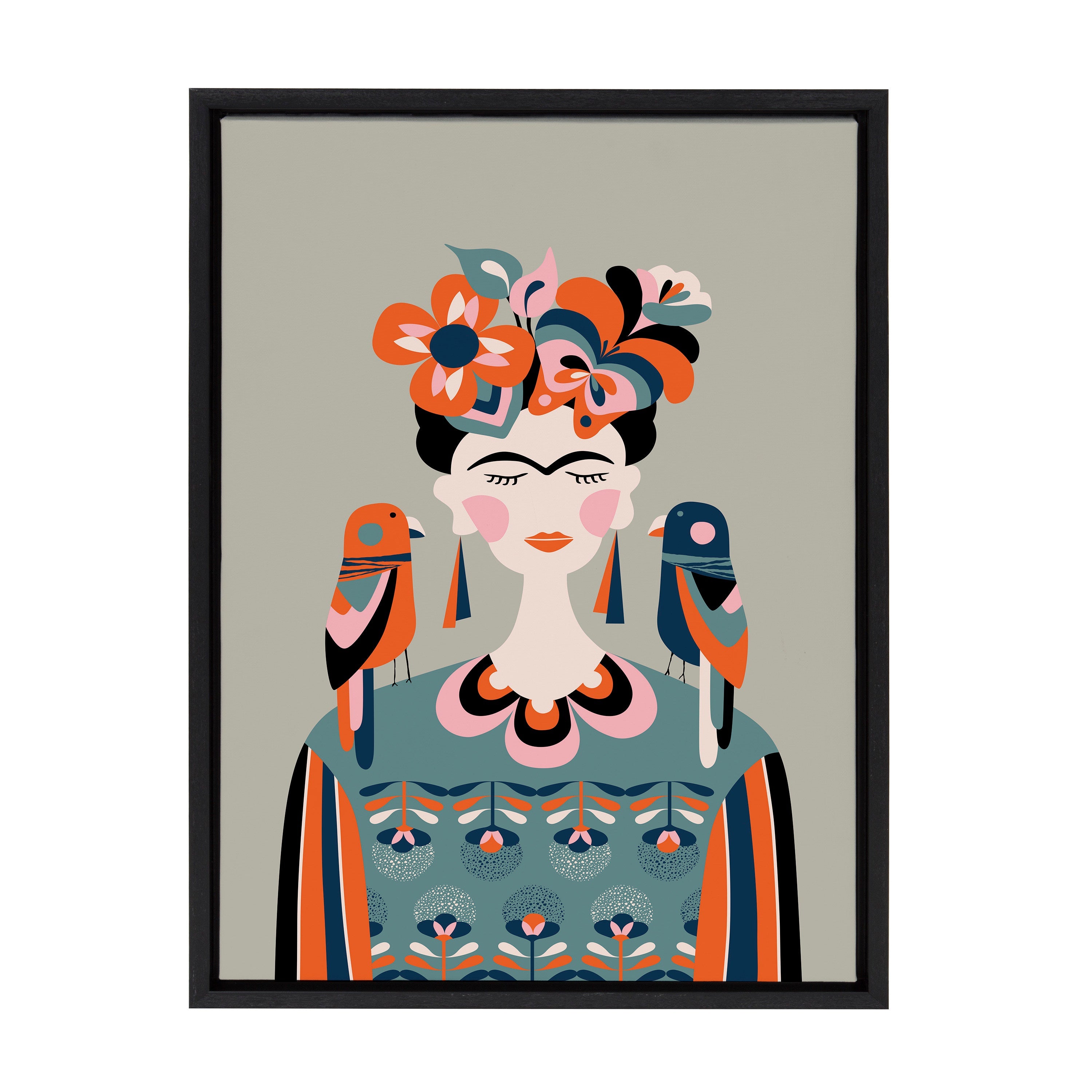 Sylvie MCM Frida Kahlo Framed Canvas by kateandlaurel - product image 9 for Resin Society