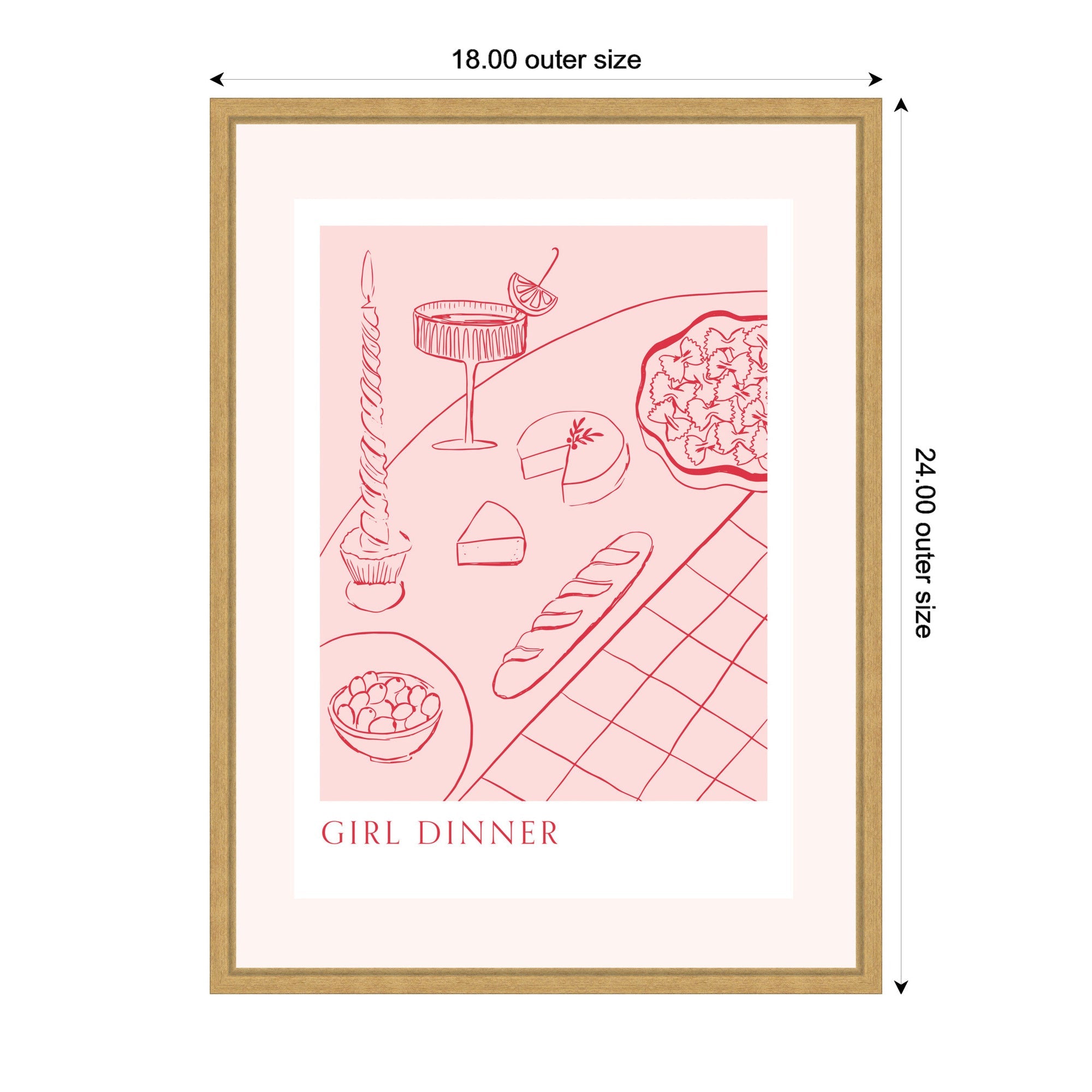 Girl Dinner by Aislinn Simmonds Duchess Plum Framed Canvas Wall Art Print
