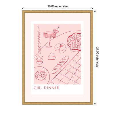 Girl Dinner by Aislinn Simmonds Duchess Plum Framed Canvas Wall Art Print