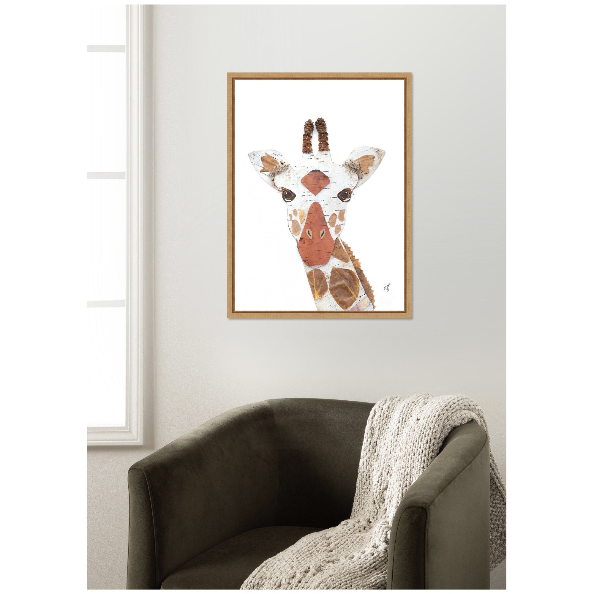 Giraffe by Madeline Jeppesen Framed Canvas Wall Art Print