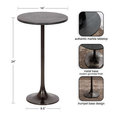 Baronet Round Marble and Metal Table