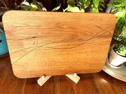 White Oak Charcuterie Board with Peruvian Walnut and Cherry decorative wood banding