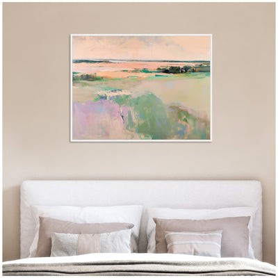 Sylvie Pastel Horizon III Framed Canvas by Amy Lighthall