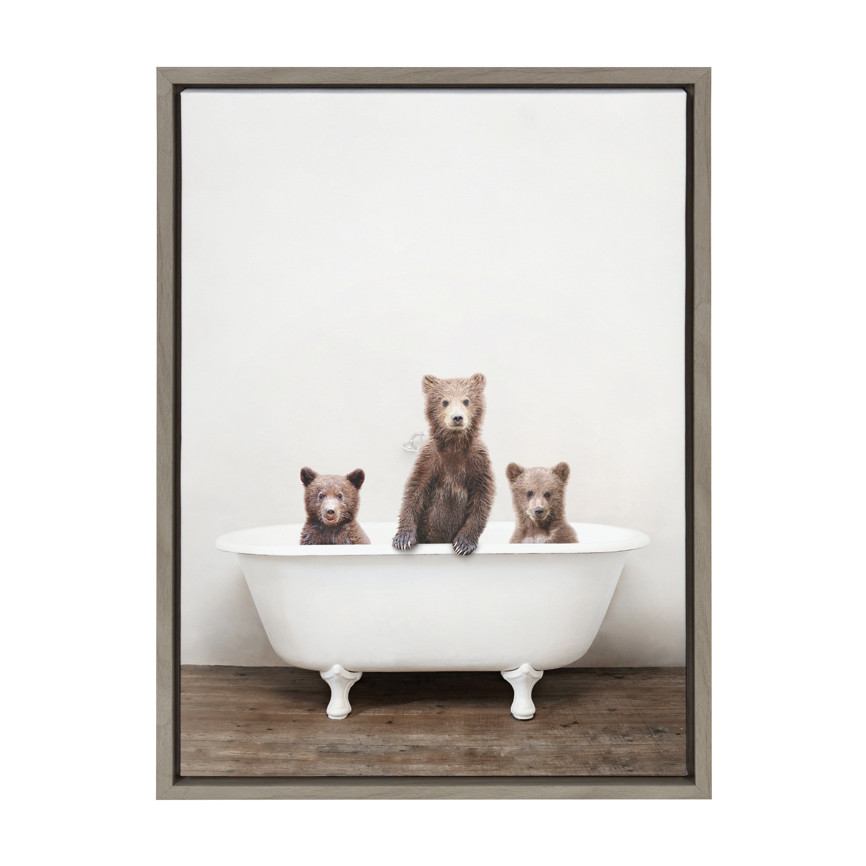 Sylvie Three Little Bears in Vintage Bathtub Framed Canvas by kateandlaurel - product image 20 for Resin Society